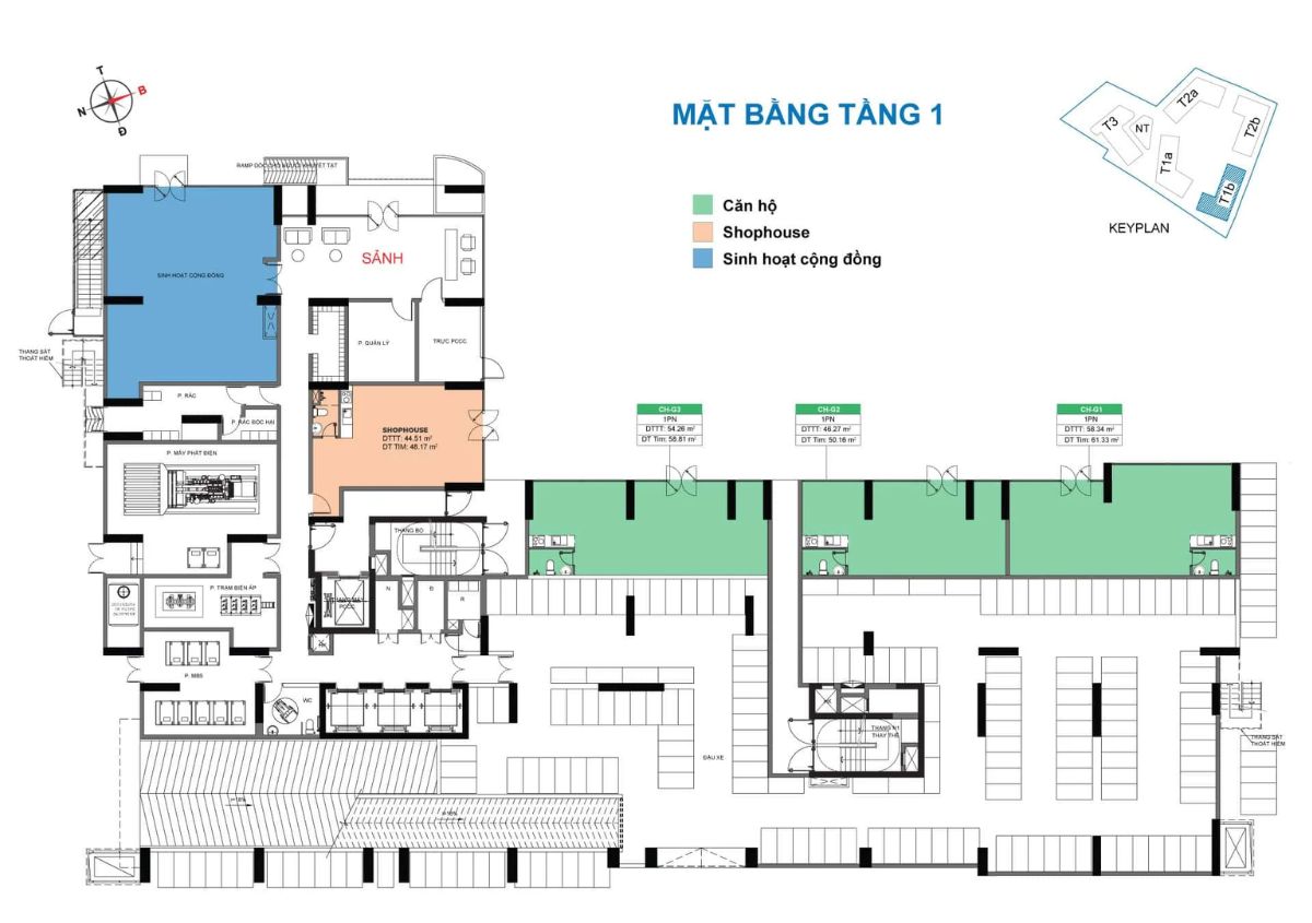 Mặt bằng tầng 1 Destinpo Centro