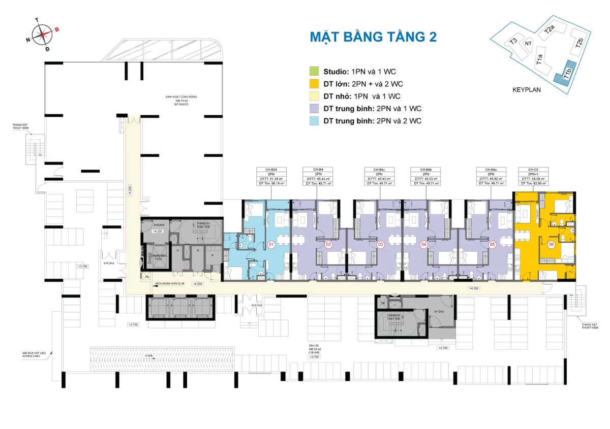 Mặt bằng tầng 2 Destino Centro