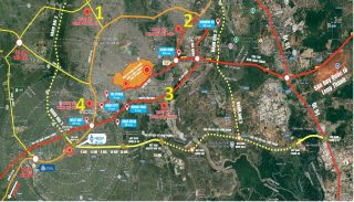 Vị trí nằm trong 4 thành phố vệ tinh tương lai