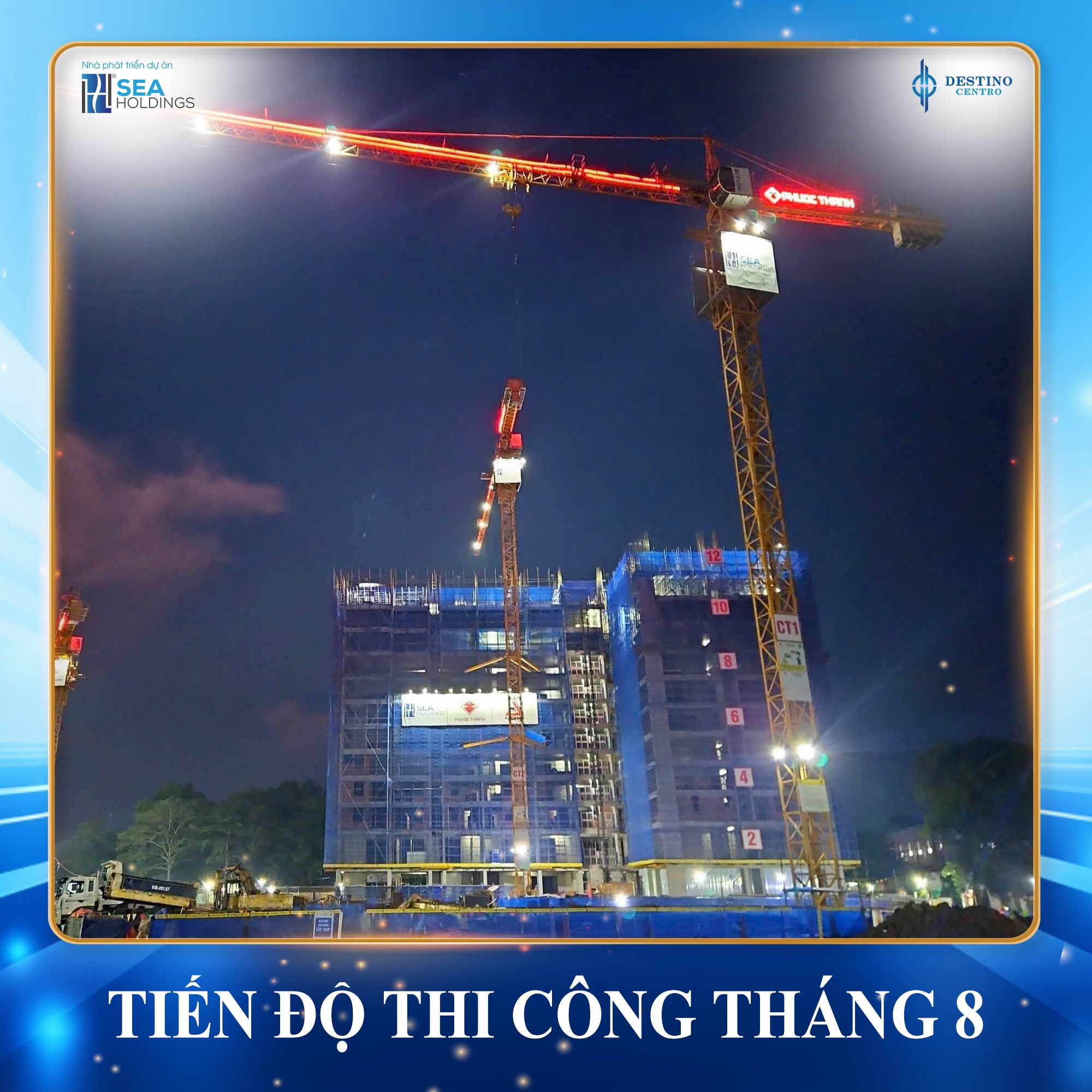 TIẾN ĐỘ THI CÔNG DESTINO CENTRO THÁNG 8: TĂNG TỐC VƯỢT BẬC, KIẾN TẠO KHÔNG GIAN SỐNG ĐẲNG CẤP, HỨA HẸN BỨT PHÁ NĂM 2024