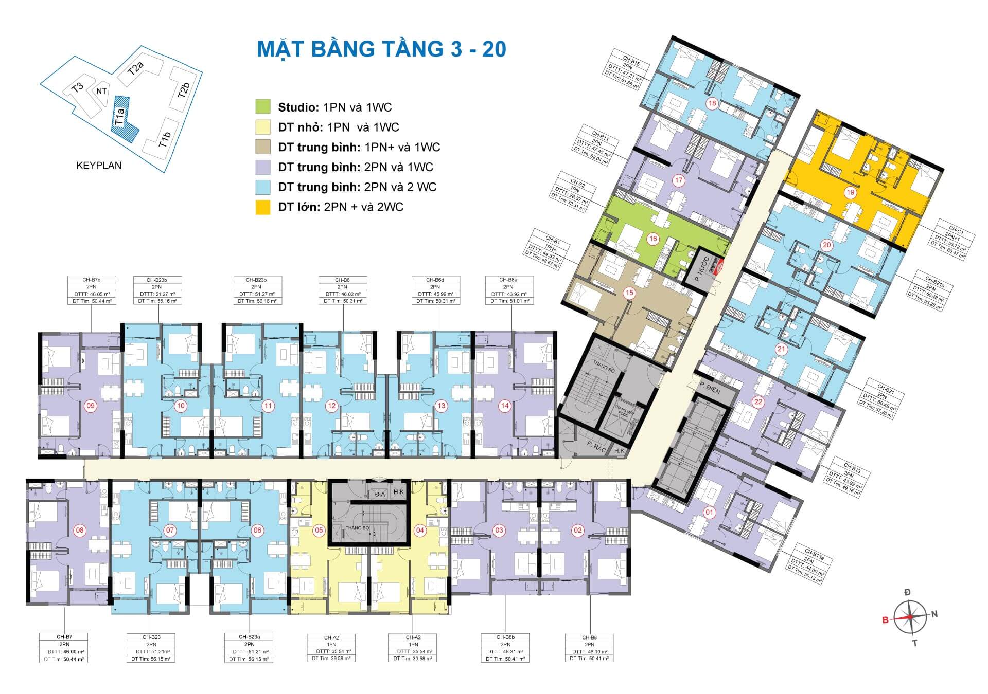 Mặt Bằng Tầng 3–20 Chung Cư Destino: Giải Pháp Không Gian Sống Hiện Đại, Tiện Nghi Và Linh Hoạt Cho Mọi Gia Đình