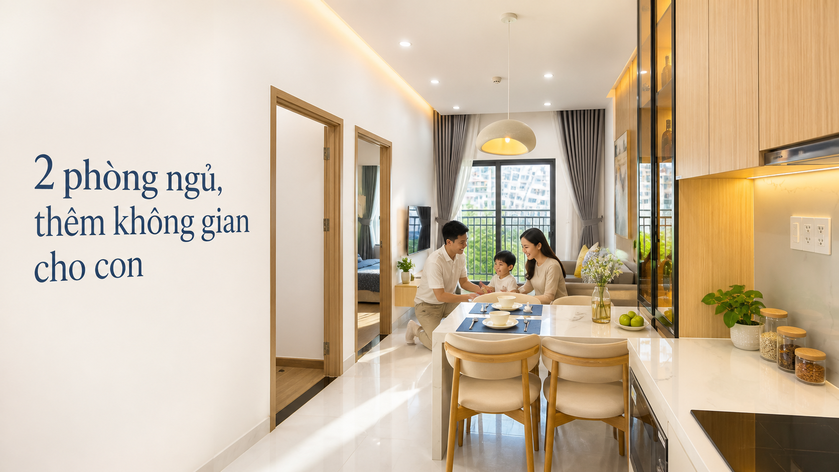 Căn hộ 2 phòng ngủ Destino Centro T1B.06-09
