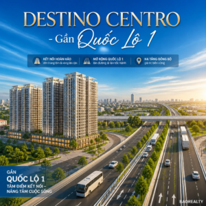 Poster dự án căn hộ Destino Centro gần quốc lộ 1 với kết nối giao thông thuận tiện
