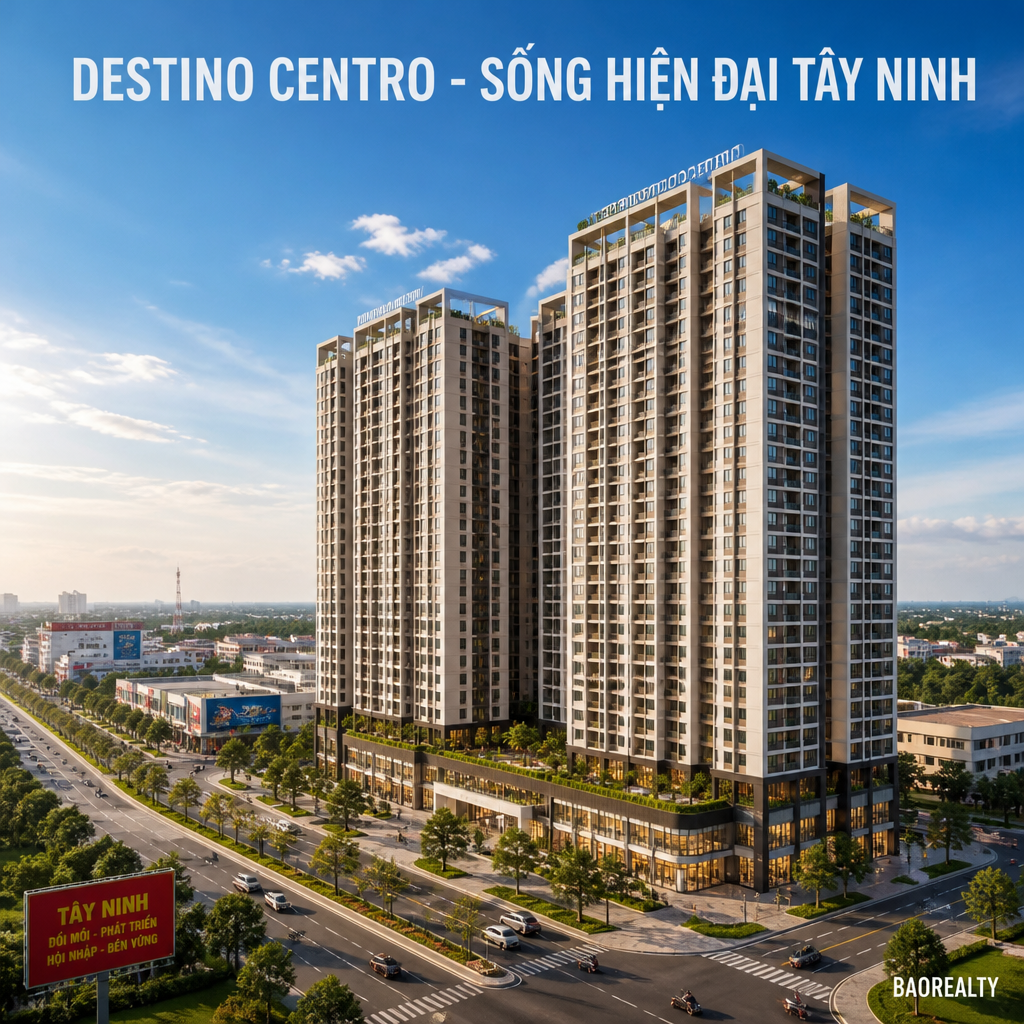 Poster dự án căn hộ Destino Centro tại Tây Ninh hiện đại và phát triển