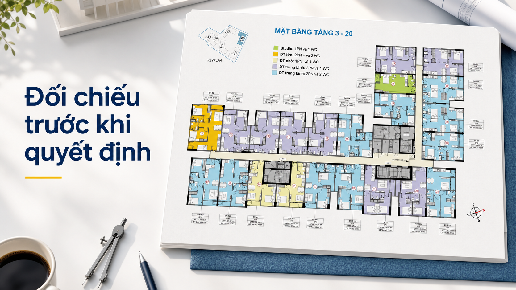 Căn studio T1B.3A-08 tại Destino Centro