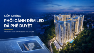 Phối cảnh thiết kế LED tháp Eleva về đêm