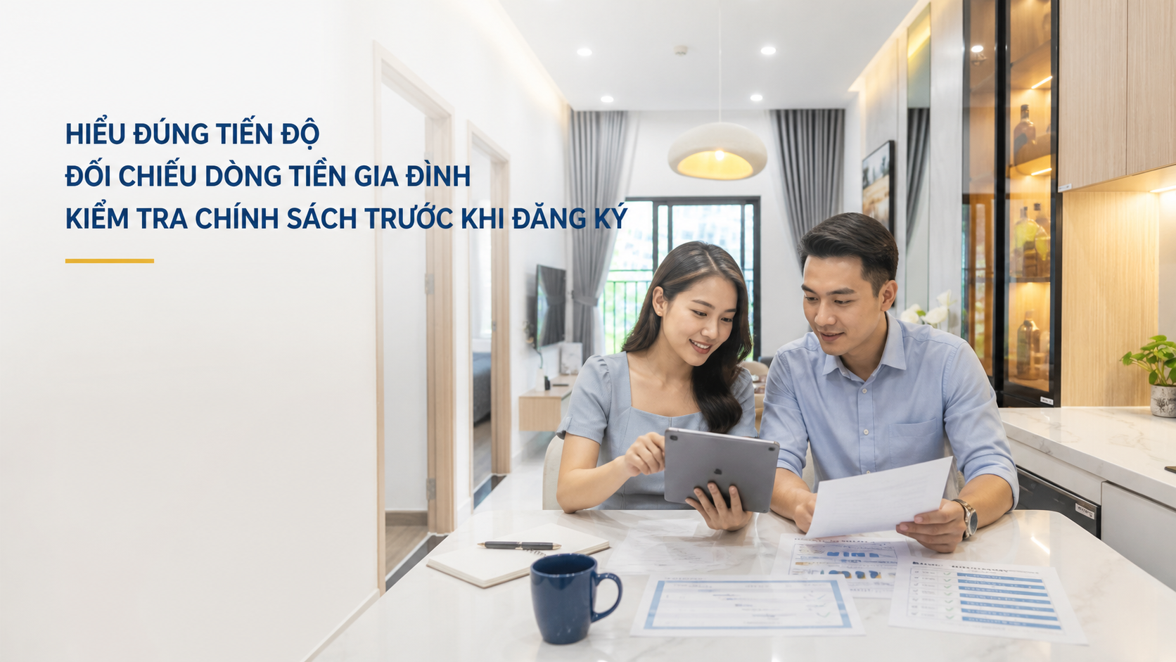 Gia đình trẻ tìm hiểu lịch thanh toán mua nhà Eleva